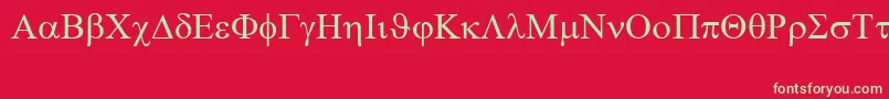 Symbol Font – Green Fonts on Red Background