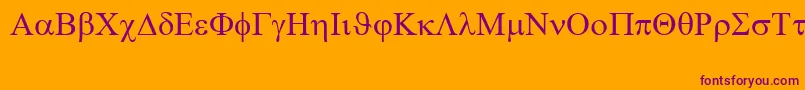 Symbol Font – Purple Fonts on Orange Background