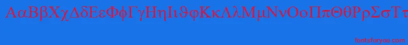 Czcionka Symbol – czerwone czcionki na niebieskim tle