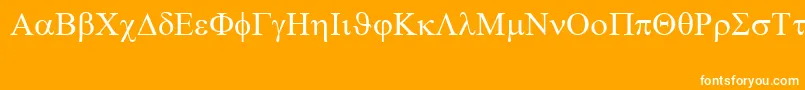 Symbol Font – White Fonts on Orange Background