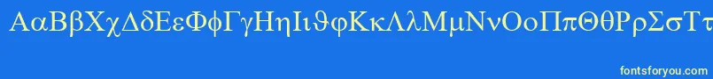 Symbol Font – Yellow Fonts on Blue Background
