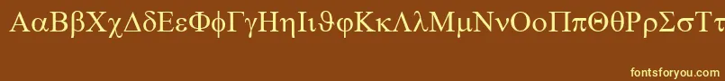 Symbol Font – Yellow Fonts on Brown Background