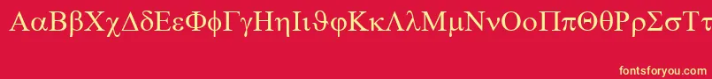 Symbol Font – Yellow Fonts on Red Background