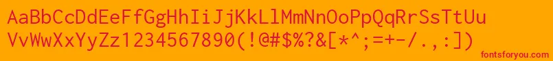 InconsolataRegular Font – Red Fonts on Orange Background