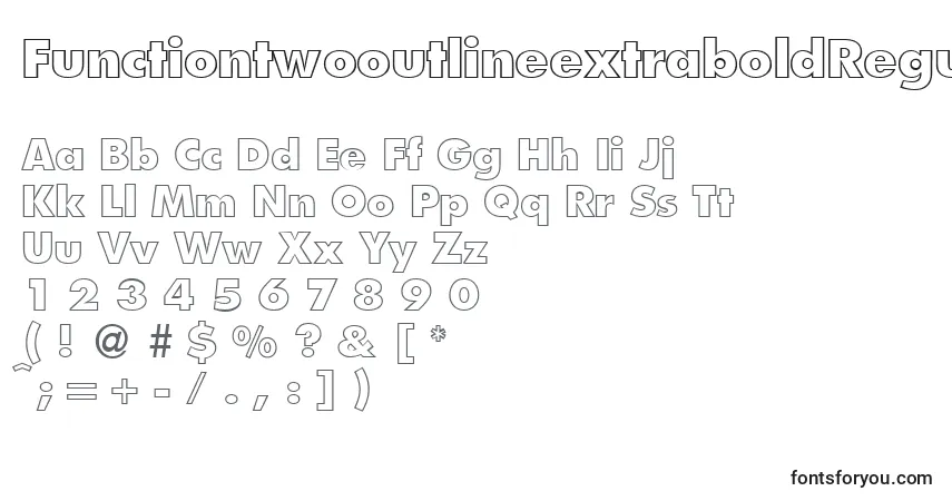 Czcionka FunctiontwooutlineextraboldRegular – alfabet, cyfry, specjalne znaki