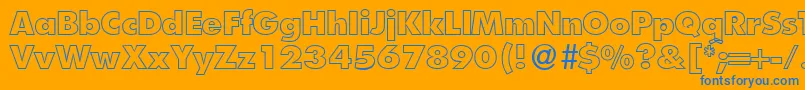 FunctiontwooutlineextraboldRegular Font – Blue Fonts on Orange Background