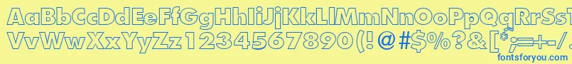 FunctiontwooutlineextraboldRegular Font – Blue Fonts on Yellow Background