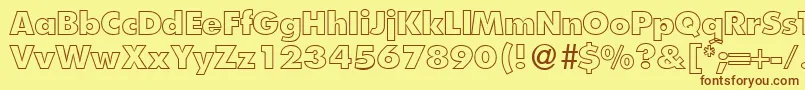 FunctiontwooutlineextraboldRegular Font – Brown Fonts on Yellow Background