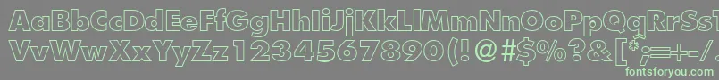 FunctiontwooutlineextraboldRegular Font – Green Fonts on Gray Background