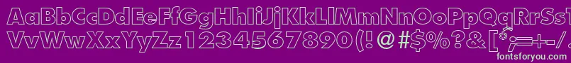 FunctiontwooutlineextraboldRegular Font – Green Fonts on Purple Background