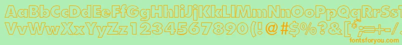 FunctiontwooutlineextraboldRegular Font – Orange Fonts on Green Background