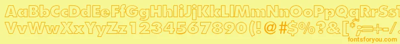 FunctiontwooutlineextraboldRegular Font – Orange Fonts on Yellow Background