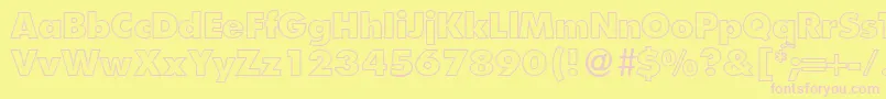 Fonte FunctiontwooutlineextraboldRegular – fontes rosa em um fundo amarelo