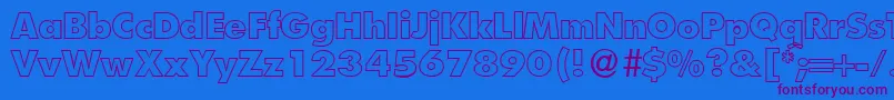 FunctiontwooutlineextraboldRegular Font – Purple Fonts on Blue Background