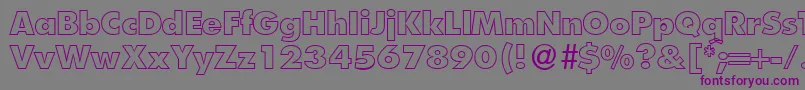 フォントFunctiontwooutlineextraboldRegular – 紫色のフォント、灰色の背景
