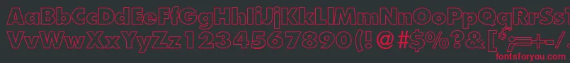 FunctiontwooutlineextraboldRegular Font – Red Fonts on Black Background