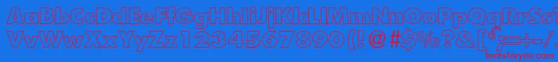 フォントFunctiontwooutlineextraboldRegular – 赤い文字の青い背景