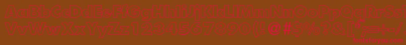 FunctiontwooutlineextraboldRegular Font – Red Fonts on Brown Background