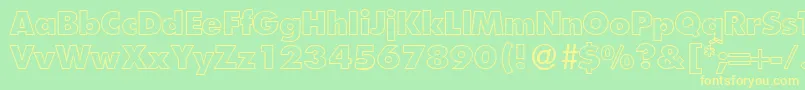 FunctiontwooutlineextraboldRegular Font – Yellow Fonts on Green Background