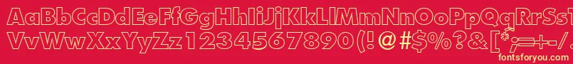 FunctiontwooutlineextraboldRegular Font – Yellow Fonts on Red Background