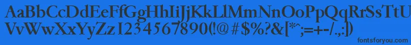 GaremondMedium Font – Black Fonts on Blue Background
