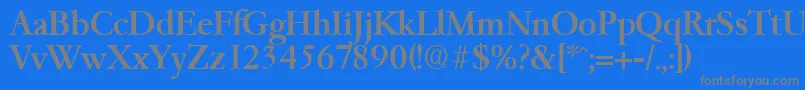 フォントGaremondMedium – 青い背景に灰色の文字