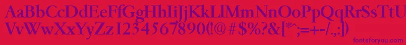 GaremondMedium Font – Purple Fonts on Red Background