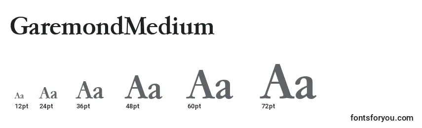 Размеры шрифта GaremondMedium