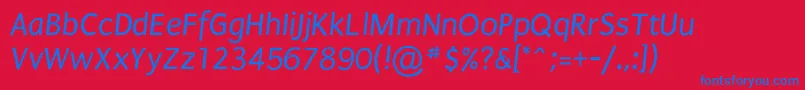 PuritanItalic Font – Blue Fonts on Red Background