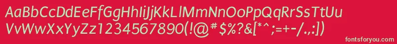 Шрифт PuritanItalic – зелёные шрифты на красном фоне