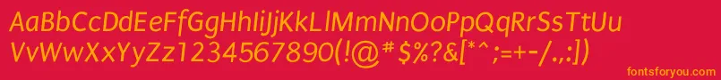 fuente PuritanItalic – Fuentes Naranjas Sobre Fondo Rojo