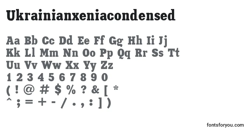 Шрифт Ukrainianxeniacondensed – алфавит, цифры, специальные символы