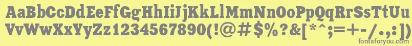 Ukrainianxeniacondensed-Schriftart – Graue Schriften auf gelbem Hintergrund