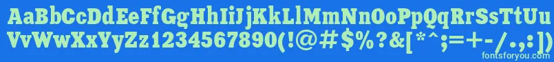 Ukrainianxeniacondensed Font – Green Fonts on Blue Background
