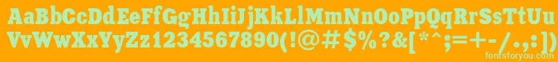 Ukrainianxeniacondensed Font – Green Fonts on Orange Background