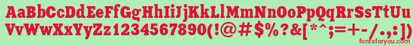 Ukrainianxeniacondensed Font – Red Fonts on Green Background