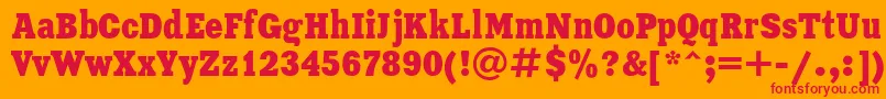 フォントUkrainianxeniacondensed – オレンジの背景に赤い文字