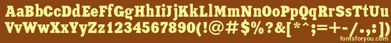 Ukrainianxeniacondensed Font – Yellow Fonts on Brown Background