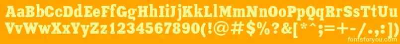 フォントUkrainianxeniacondensed – オレンジの背景に黄色の文字