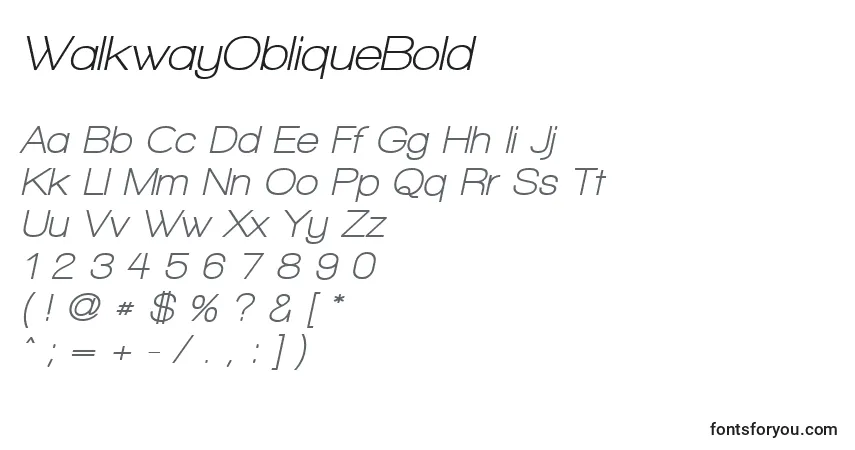 Schriftart WalkwayObliqueBold – Alphabet, Zahlen, spezielle Symbole
