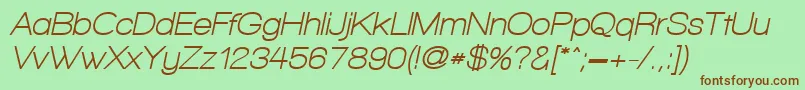 WalkwayObliqueBold Font – Brown Fonts on Green Background