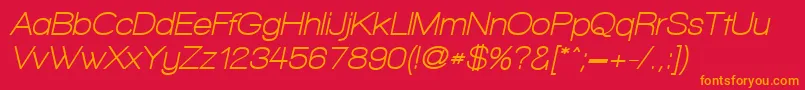 WalkwayObliqueBold Font – Orange Fonts on Red Background