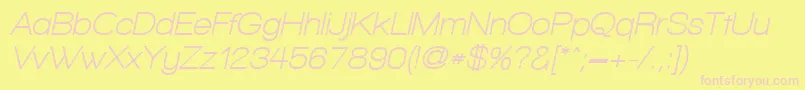 WalkwayObliqueBold Font – Pink Fonts on Yellow Background