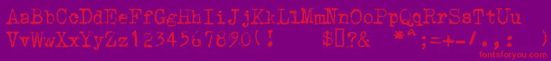 フォントUnderwoodEtendu1913 – 紫の背景に赤い文字