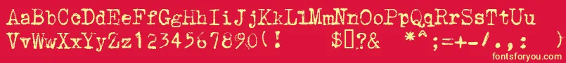 UnderwoodEtendu1913 Font – Yellow Fonts on Red Background