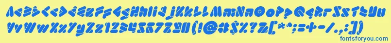 EmperorOfJapanItalic Font – Blue Fonts on Yellow Background