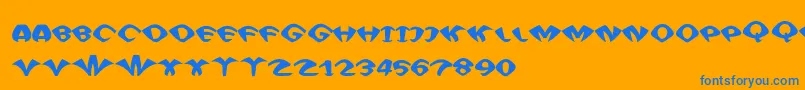 Funhaus Font – Blue Fonts on Orange Background