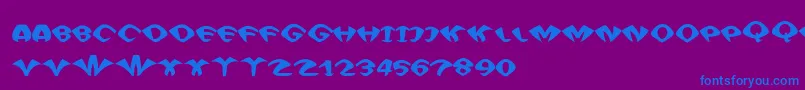 Funhaus Font – Blue Fonts on Purple Background