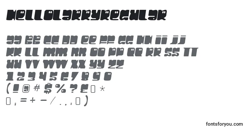 Schriftart HellolarryRegular – Alphabet, Zahlen, spezielle Symbole