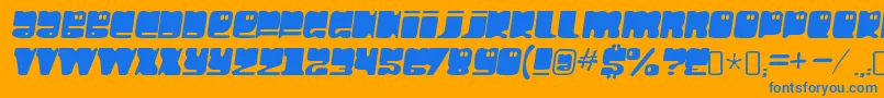 HellolarryRegular Font – Blue Fonts on Orange Background